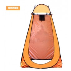戶外帳篷露營野外換衣罩淋浴-1.2*1.2*1.9cm-橘黃色塗銀兩窗